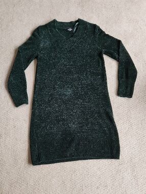 Nine West Dark Green Chenille Sweater Dress Size M